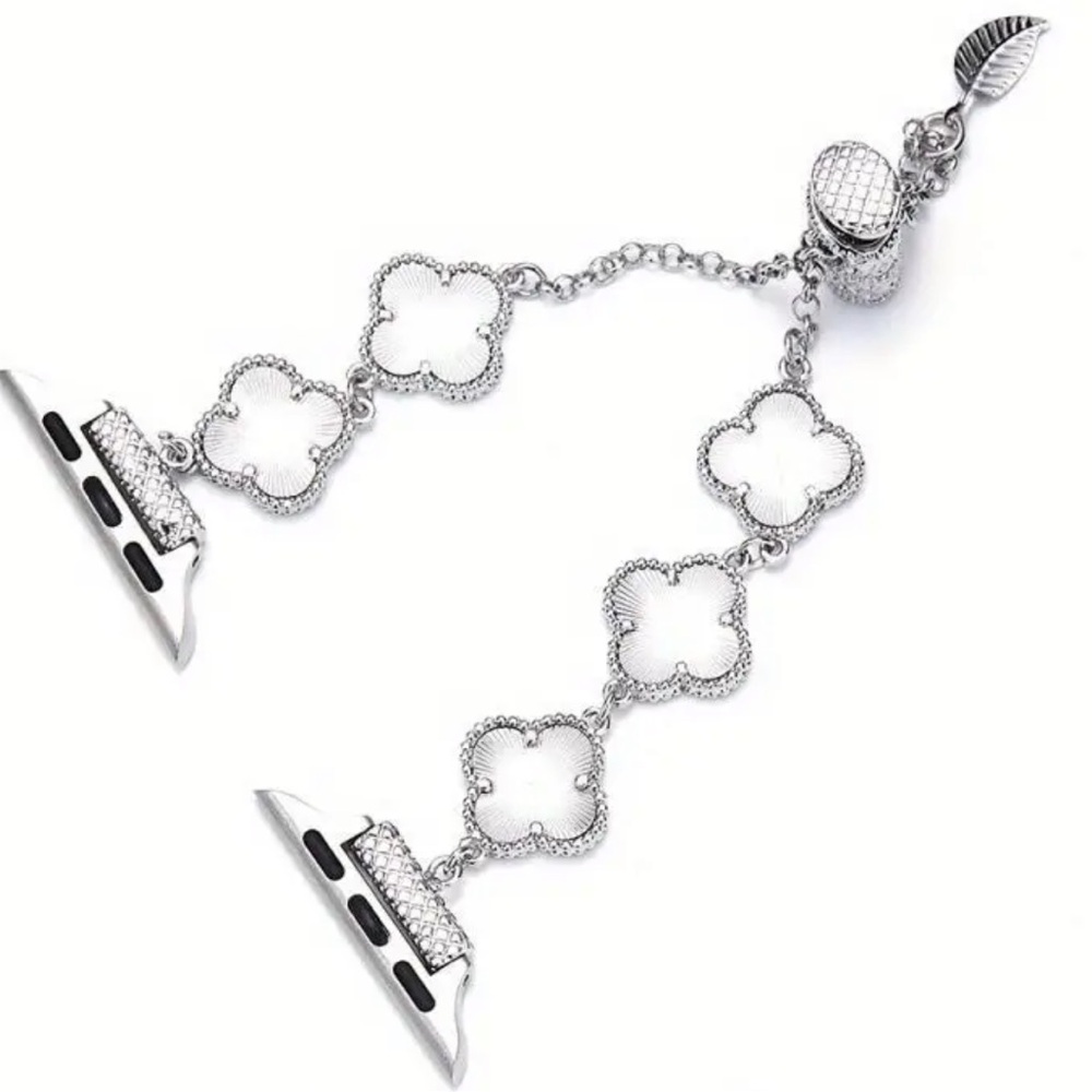 Silver Clover Apple Watch Bands 44mm